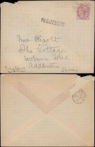 1901 GREAT BRITAIN SINGLE + PAQUEBOTS TO ENGLAND ( POSTAL HISTORY ), 1901