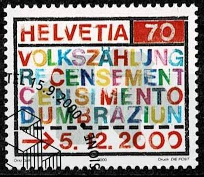 Switzerland 2000, Sc.#1079 used,  Census of Population