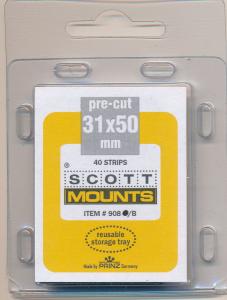 Prinz Scott Stamp Mount Size 31/50 - BLACK (Pack of 40) (31x50  31mm)  PRECUT