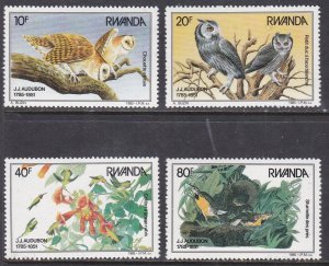 Rwanda, Fauna, Birds, J. J. Audubon MNH / 1985