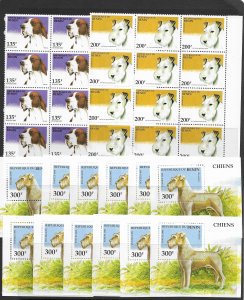 Benin 741-7 Dogs MNH cpl. set vf x 12, 2020 CV $97.20