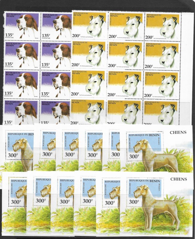 Benin 741-7 Dogs MNH cpl. set vf x 12, 2020 CV $97.20