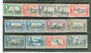 Falkland Islands #84-93  Multiple