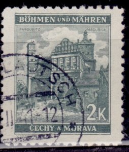 Bohemia & Moravia, 1940, Pardubitz Castle, 2k, used