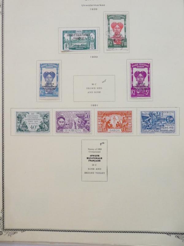 EDW1949SELL : GABON Very clean Mint & Used collection on album pages. Cat $873.