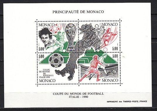 Monaco, Scott cat. 1718. World Cup Soccer sheet of 4