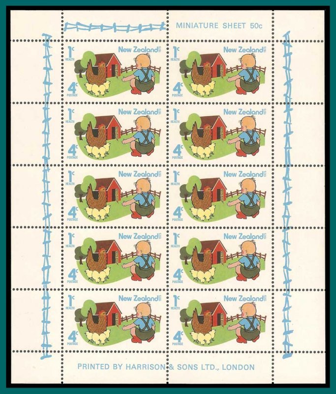 New Zealand 1975 Health, Farm Animals, MS MNH  #B93a,SGMS1082