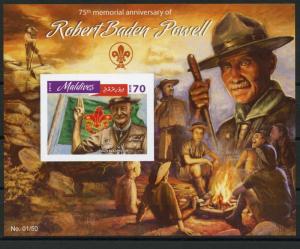 MALDIVES 2016 75th MEMORIAL ANNIVERSARY OF BADEN POWELL S/SHEET IMPERF  MINT NH