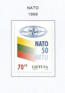 LITHUANIA - 1999 - NATO, 50th Anniv - Perf Single Stamp - M L H