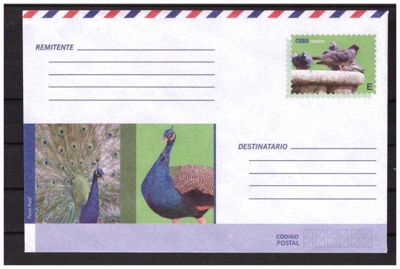 CUBA prestamped envelope 2018 Birds