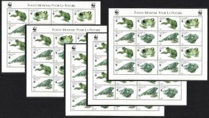 Haiti WWF Ground Iguana Giant Tree-frog 5 Sheetlets A 1999 MNH SC#913 a-d