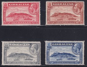 Gibraltar 1931-33 #96-99 vf mh ' George V & Rock of Gibraltar ' Set...