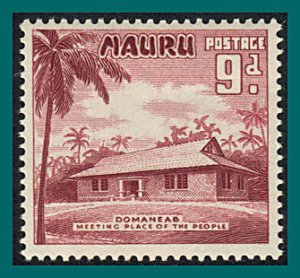 Nauru 1954 Meeting House, 9d mint #44,SG53
