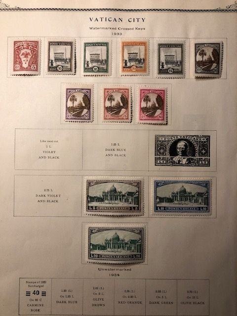Vatican City 5 each Album Pages - See Scans