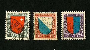 Switzerland Stamps # B15-17 VF Used Scott Value $60.50