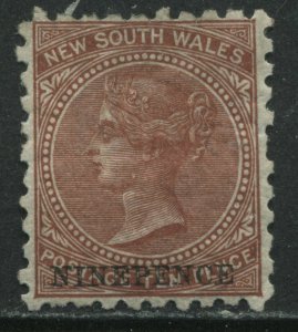 New South Wales QV 1897 overprinted 9d on 10d red brown mint o.g.