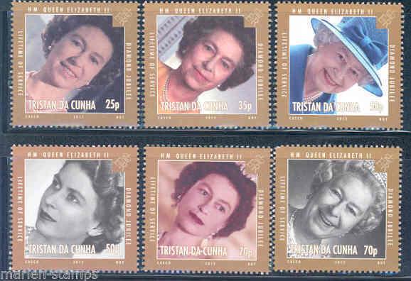 TRISTAN da CUNHA DIAMOND JUBILEE OF QUEEN ELIZABETH II SET OF SIX MINT NH 