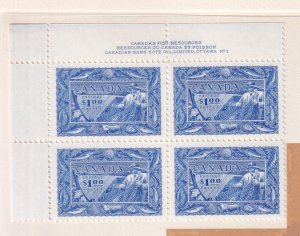 CANADA # 302 VF-MNH PLATE BLOCK FISHERMEN/FISHES CAT VALUE $250