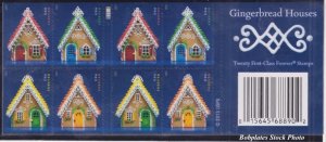 BOBPLATES #4820c Gingerbread Houses Booklet Pane of 20 VF NH SCV=$22