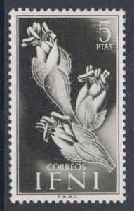 Ifni Sc 71 MLH. 1954 5p olive black Cactus Flower, top value to set, fresh, VLH