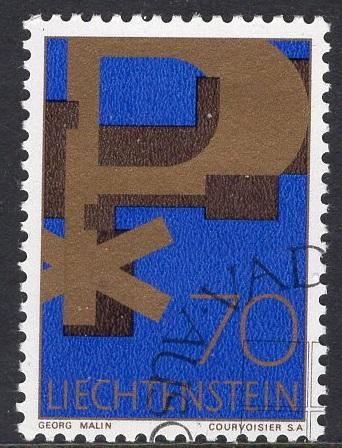 Liechtenstein    #428  1967  cancelled  Christian symbols  70r.