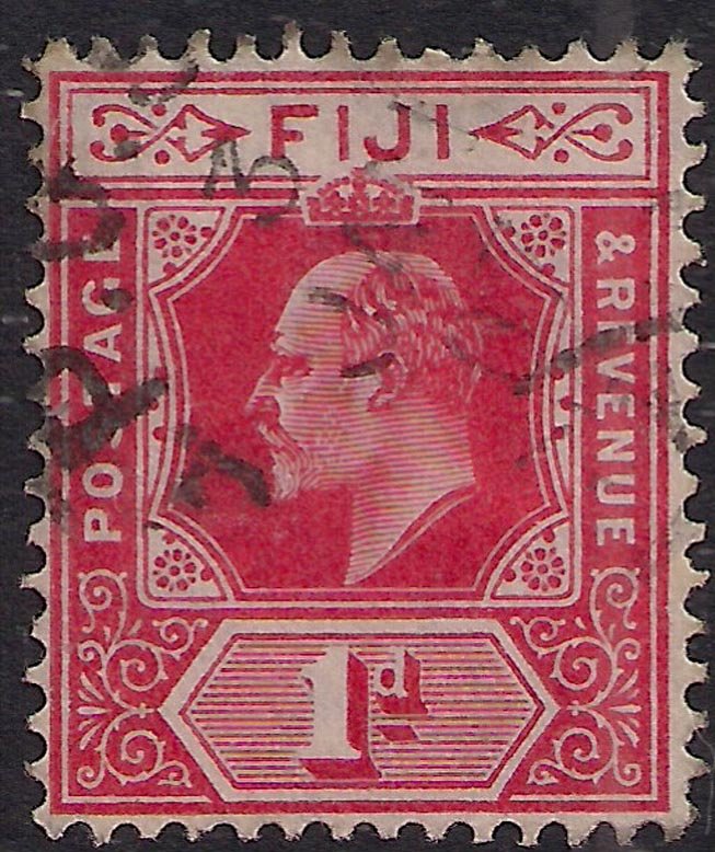 Fiji 1906 – 12 KEV11 1d Red used SG 119 ( T95 )