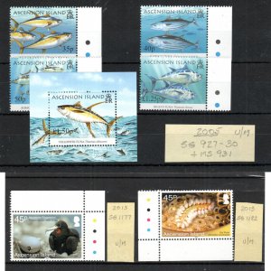 Ascension 2005-13 sets and sheetlets sheets MNH