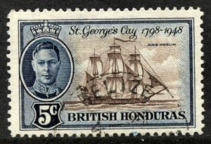 STAMP STATION PERTH - British Honduras #134 KGVI Battle of St Georges Cay Used