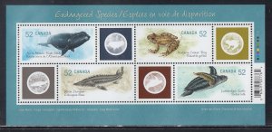 Canada Scott 2229 MH Souv. Sheet - Endangered Species