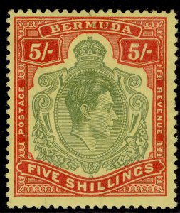 BERMUDA GVI SG118g, 5s green & scarlet/yellow, VLH MINT. Cat £65.