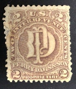 Scott #RS76a - 2c Brown Red - Old Paper - Repaired - Perry Davis & Son