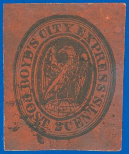 US 1864 US Local #20L23 Used, Boyd's City Post Stamp, Glazed Paper, SCV $25.00