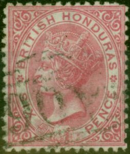 British Honduras 1872 6d Rose SG9 Fine Used (2) 