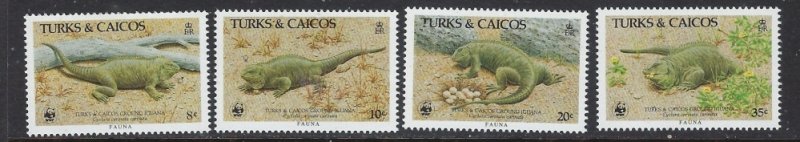 Turks and Caicos 710-13 MNH 1986 Iguanas (ap6502)