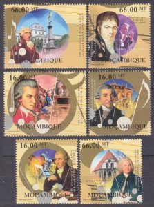 2012 Mozambique 5484-5489 280 years of composer Joseph Haydn 12,00 €