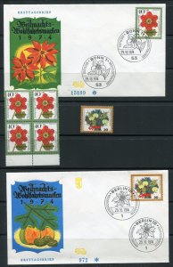 Germany, Berlin Christmas Stamps & First Day Covers MNH 1974