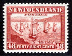 249 NSSC, Newfoundland, 48c, MNHOG, VF/XF, p12.5, Leaving for the Banks, Sco...