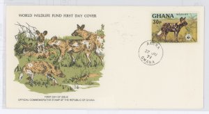 Ghana 623 1977 WW, Wild Dog, FDC U/A WWF FDC