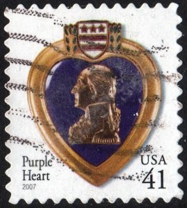 SC#4164 41¢ Purple Heart Single (2007) Used