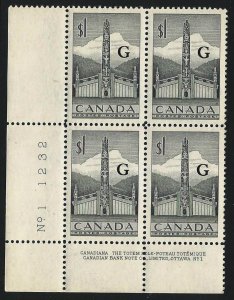 Canada. O32. MNH Plate Block.  (gcano32a)