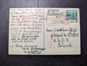 1942 Netherlands Feldpost Postcard Cover Amsterdam to Brussels Belgium