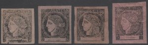 ARGENTINA CORRIENTES 1860-80 CERES Sc 7, 8 & 8a (4x) SHADES UNUSED/MINT SCV$383+ 