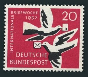 Germany 775, MNH. Michel 276. Letter Writing Week, 1957. Carrier pigeons.