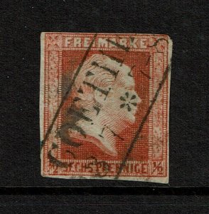 Prussia SC# 10a? Used, top right nick has a very sm, shallow thin - S15176