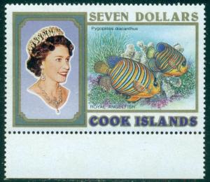 COOK ISLANDS SCOTT # 1085, QUEEN ELIZABETH AND FISH, MINT, OG, NH, GREAT PRICE!