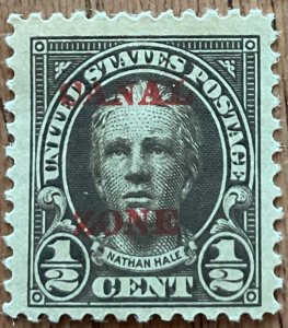 Canal Zone #70 *MH* DG Single PM Overprint Nathan Hale L48