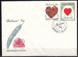 Poland, Scott cat. 3134-3135. Heart of Love issue. First Day Cover.