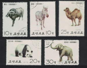 Korea Zebra Camel Elephant Panda Zoo 5v 1975 CTO SG#N1352-N1356
