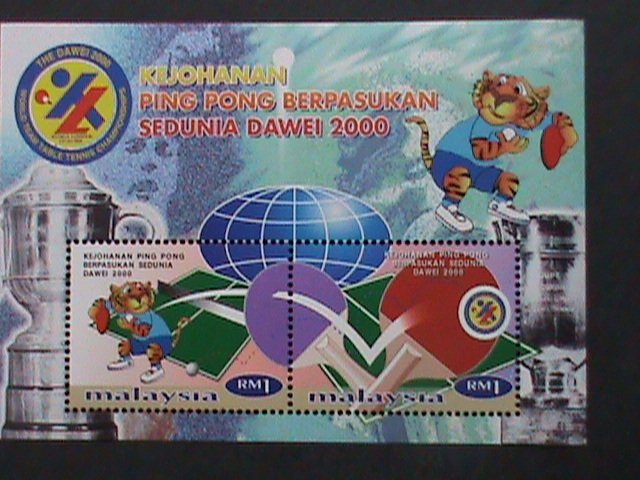 ​MALAYSIA-2000-DAWEI'2000 WORLD TABLE TENNIS CHAMPIONSHIP MNH S/S VERY FINE