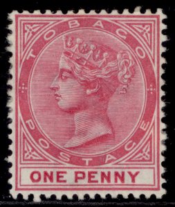 TOBAGO QV SG21, 1d carmine, M MINT.